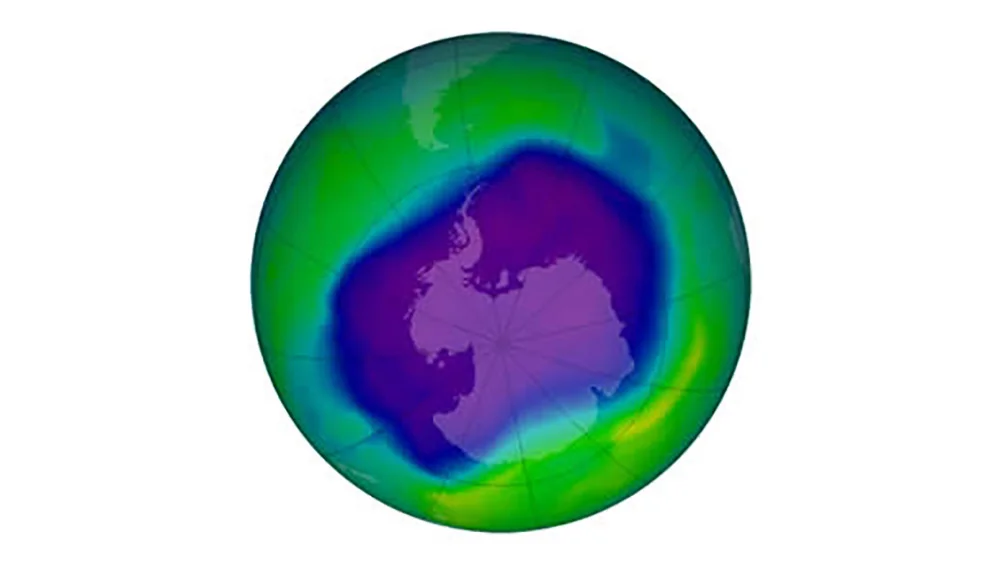 infográfico do buraco da camada de ozônio