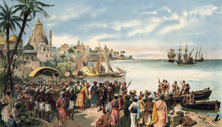 gravura de Goa ao tempo da chegada de Vasco da Gama