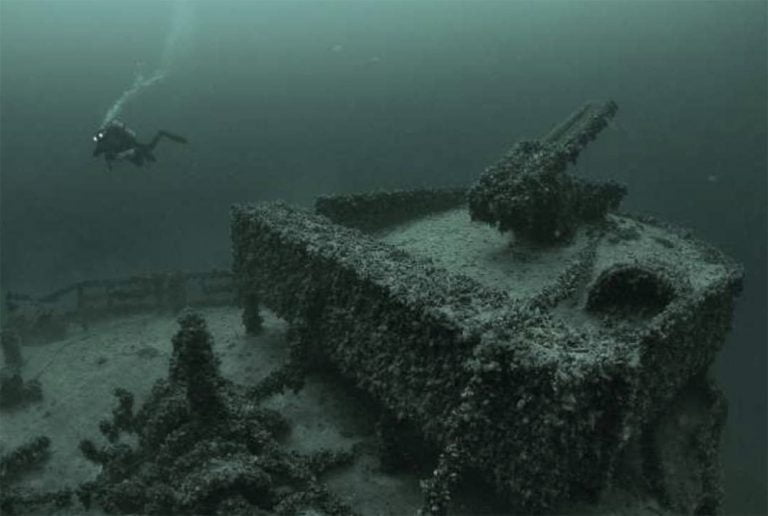 imagem o SS Rio Grande, um dos naufrágios da Segunda Guerra Mundial