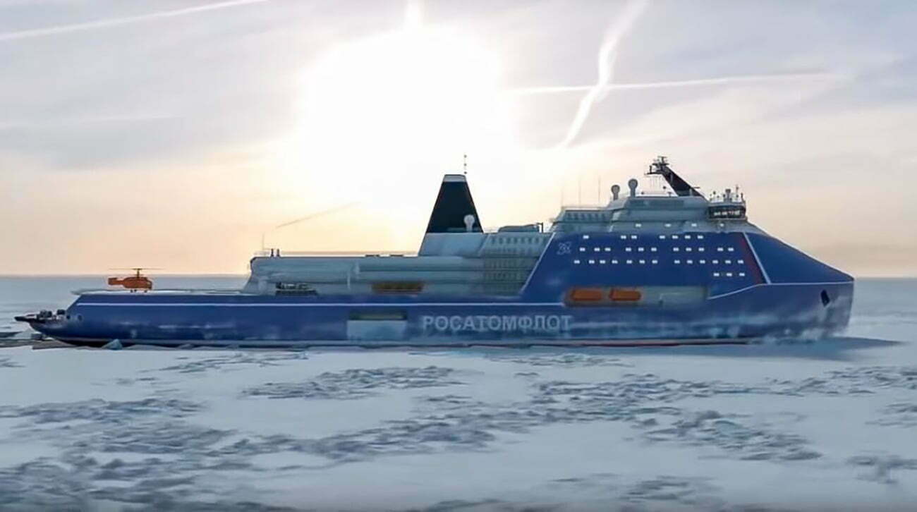 ilustração de navio quebra-gelo Russo