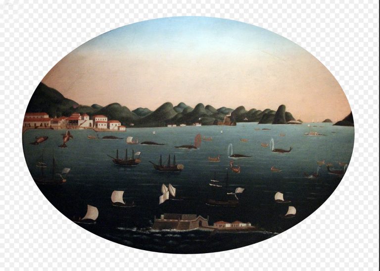 gravura da baía de Guanabara no século 17