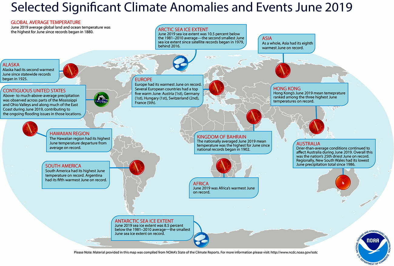infográfico ostra anomalias em razão do aumento de Temperatura dos oceanos