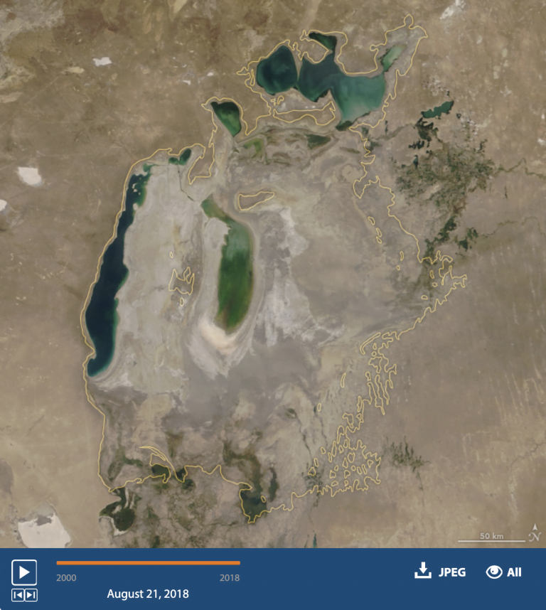 mar de Aral em 2018