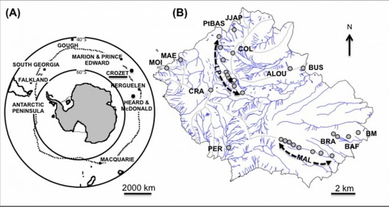 mapa do arquipéklago sub-antártico de Crozet