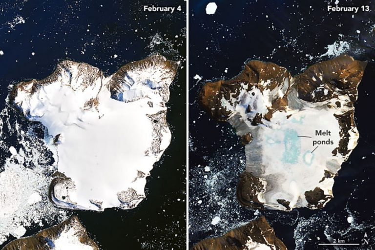 imagens da Nasa mostram Antártica derretendo