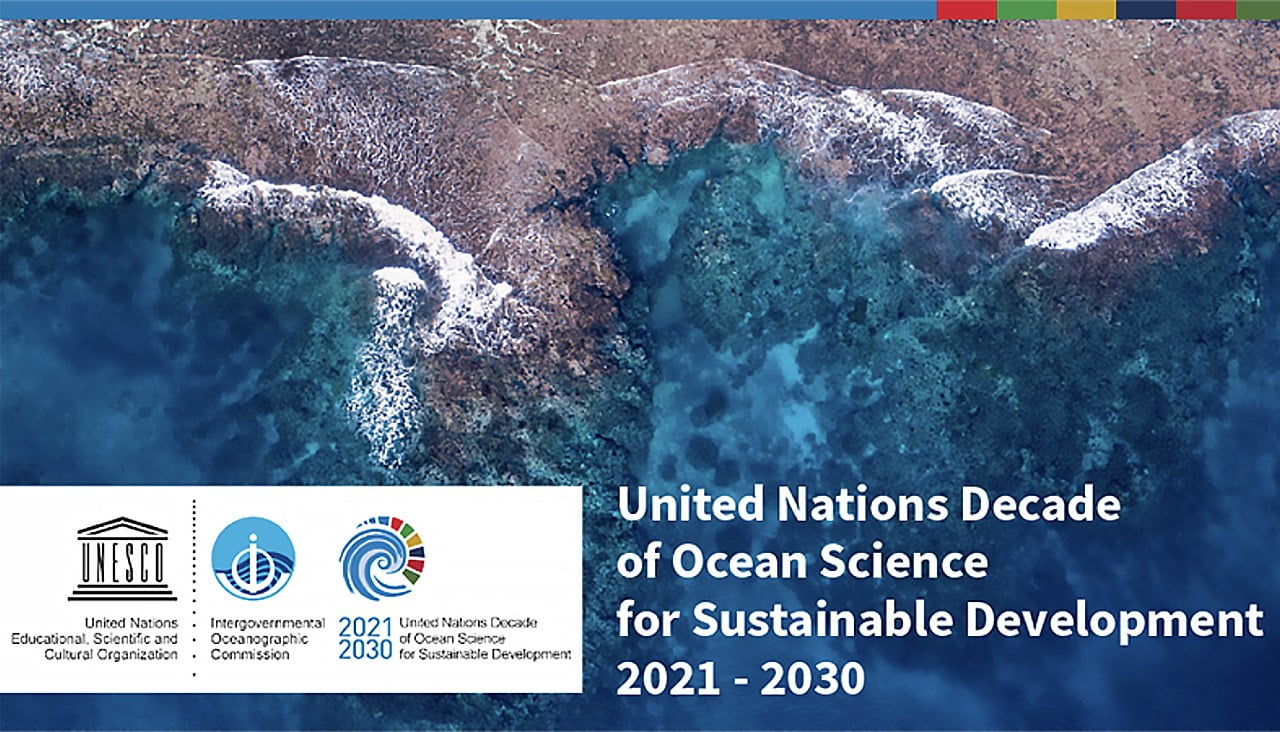 cartaz da Década da ONU da Ciência do Oceano