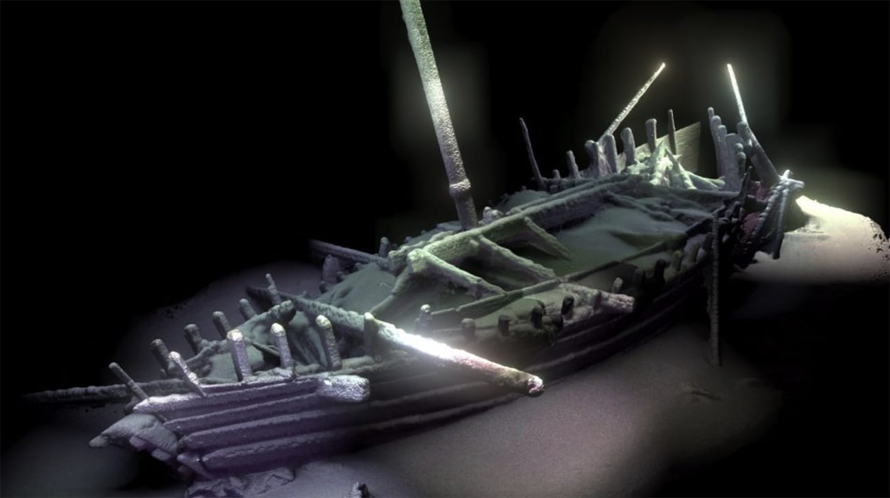 imagem de naufrágio antigo no Mar Negro.