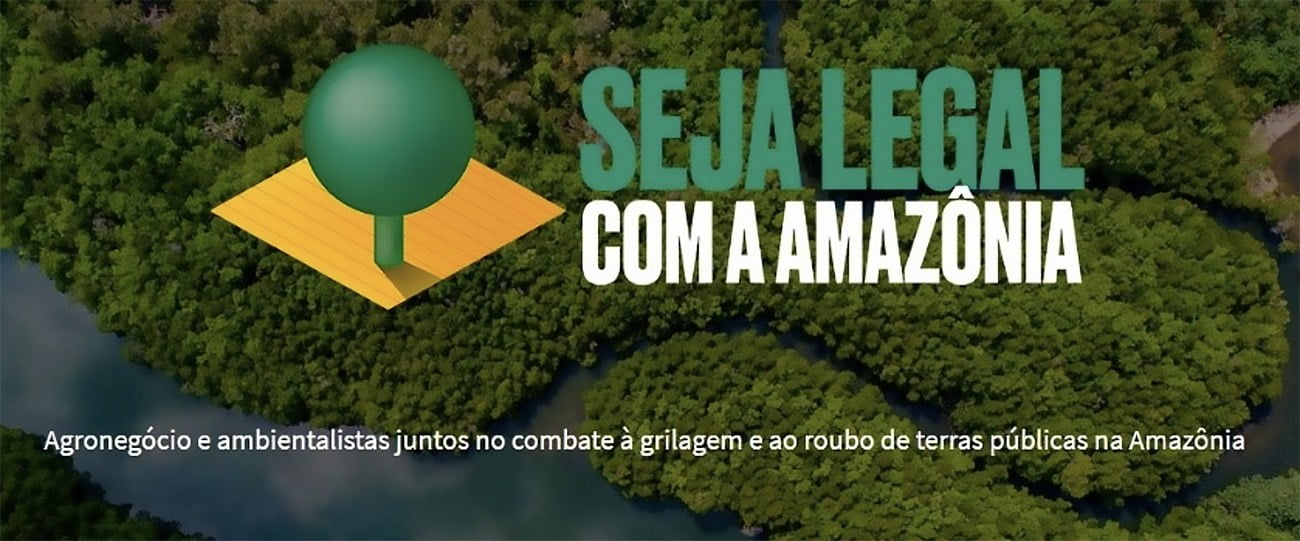 Imagem do selo seja legal com a Amazônia