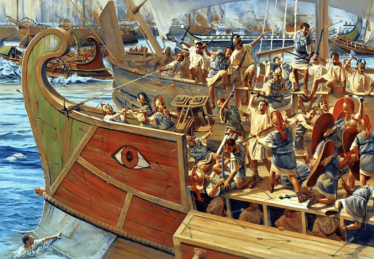 desenho alusivo a batalha naval de Écnomo