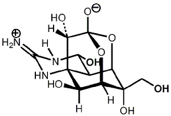 infográfico mostra estrutra da tetrodotoxina