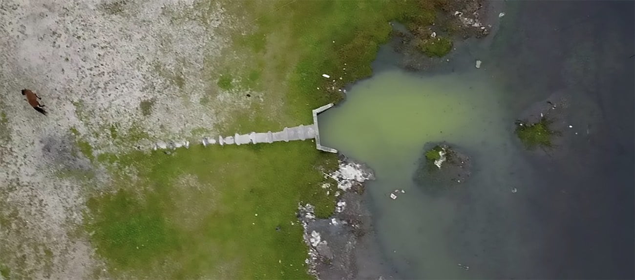 imagem de poluição da lagoa de Araruama