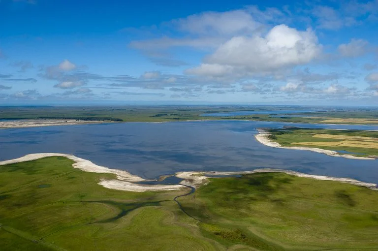 imagem do sistema hidrológico do Taim, Rio Grande do Sul