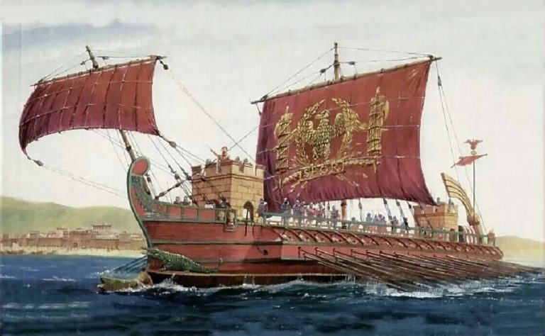 Imagem de navio romano das guerras púnicas