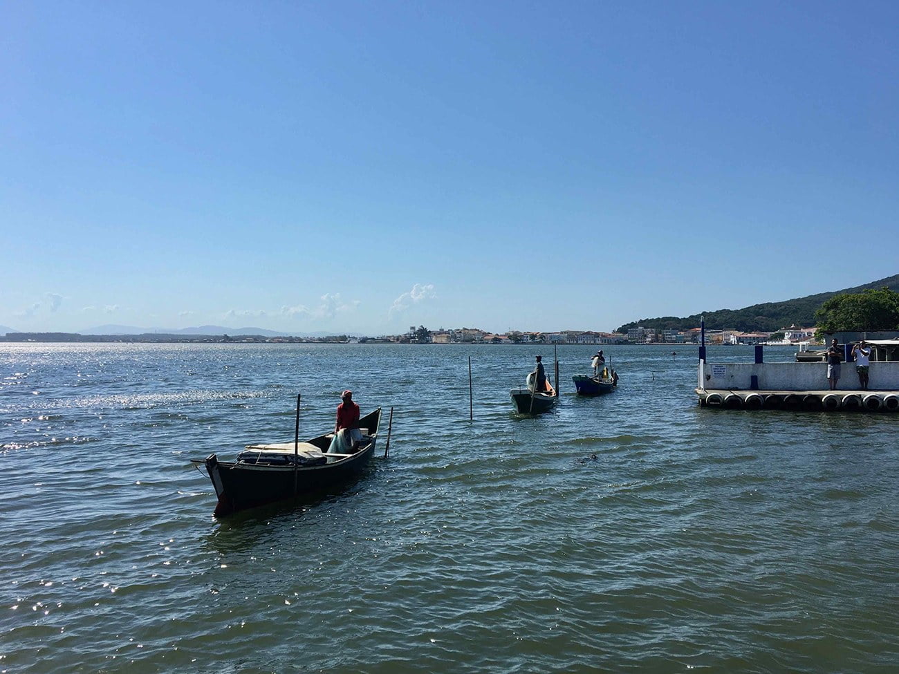 imagem de pescadores em Laguna, SC