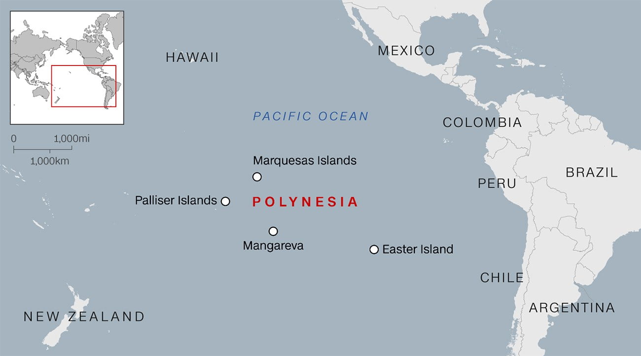 mapa das ilhas polinésias