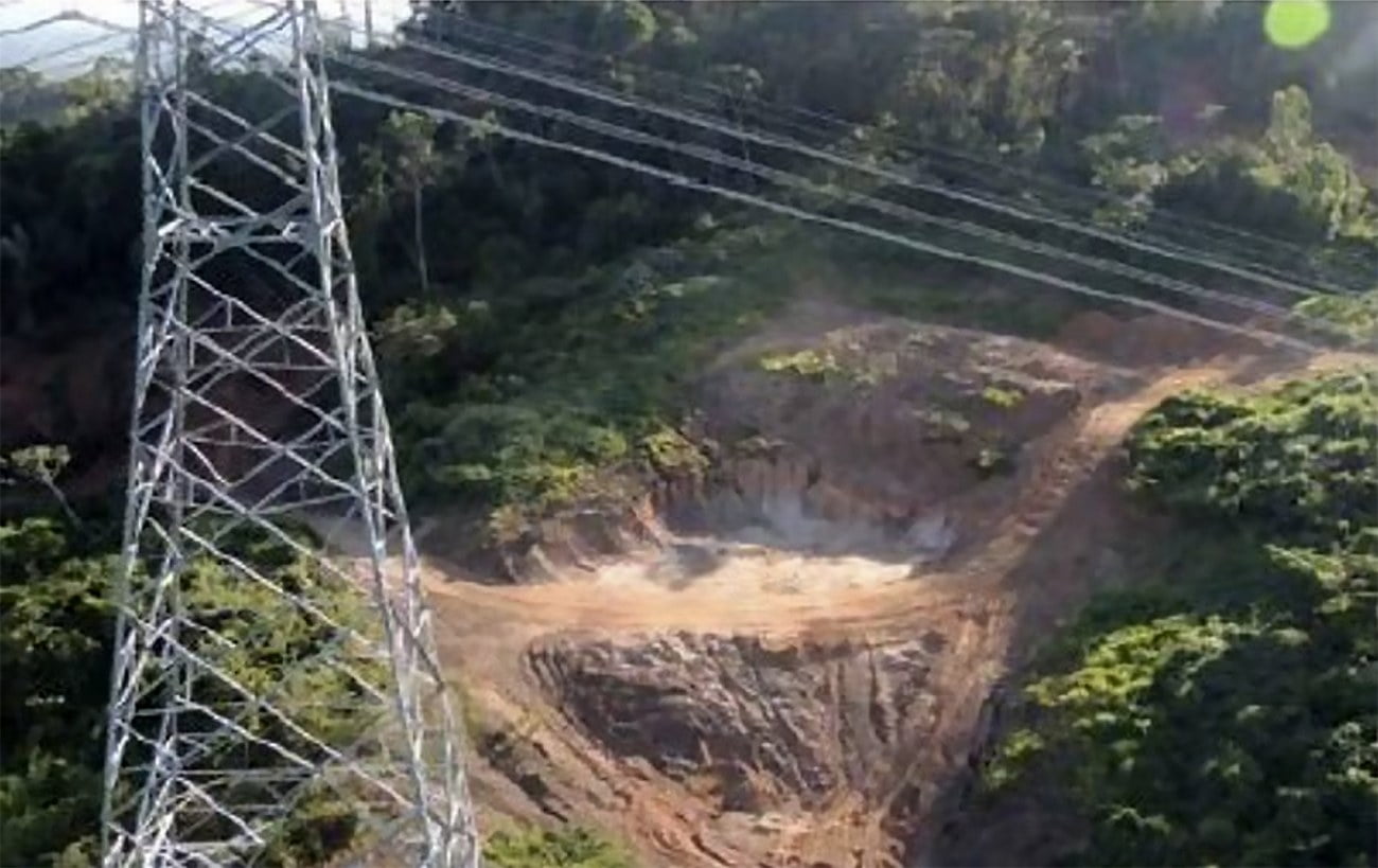imagem do linhão de Belo Monte ameaçado pelo garimpo ilegal