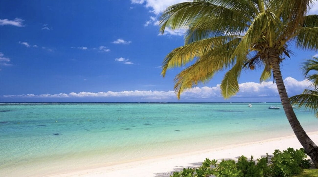 imagem de praia nas Ilhas Maurício