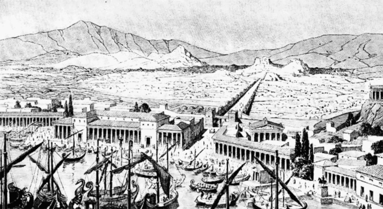 Gravura de Atenas em 440 a.C