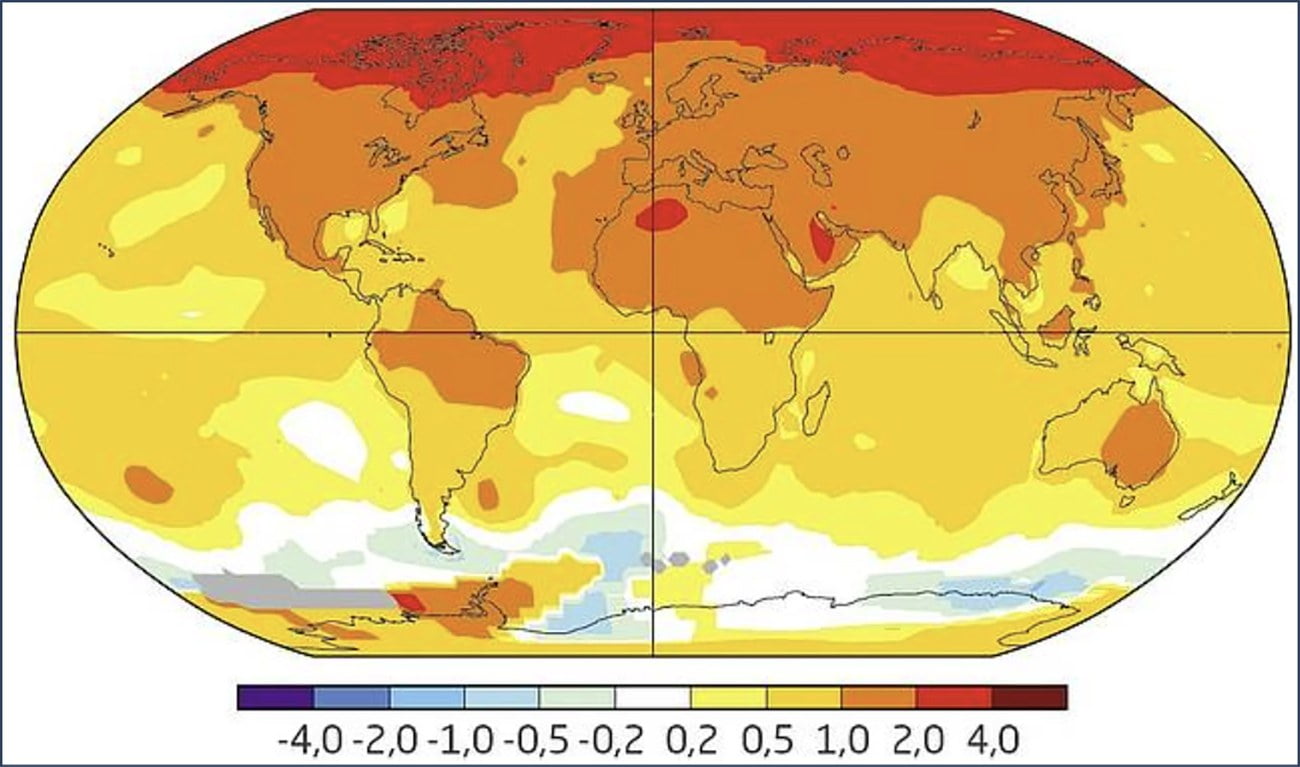 mapa mundi mostra mudanças climáticas