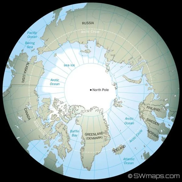 mapa do polo Norte