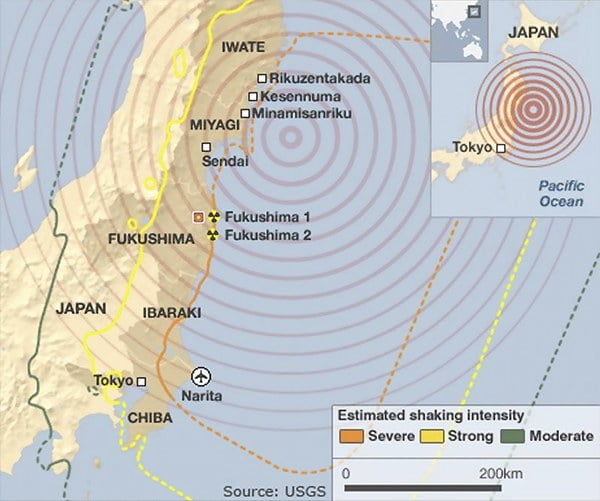 infográfico mostra efeitos do tsunami no Japão