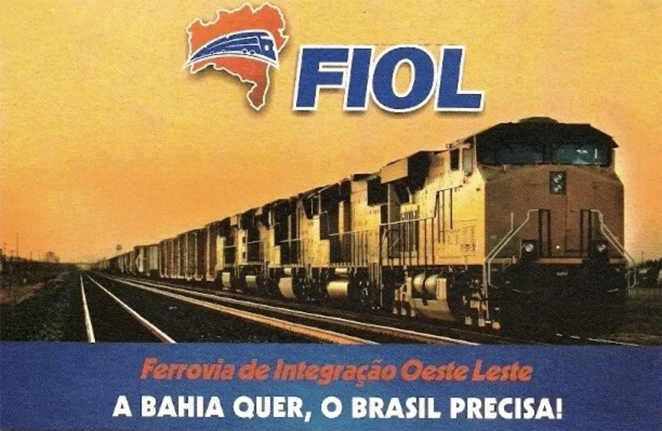 Ilustração da Ferrovia Oeste Leste, FIOL, Bahia 