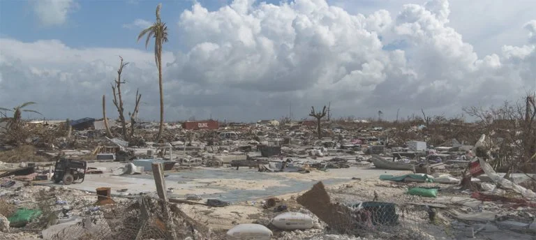 Imagem da da destruição nas Bahamas causada pela passagem do pelo furacão Dorian.