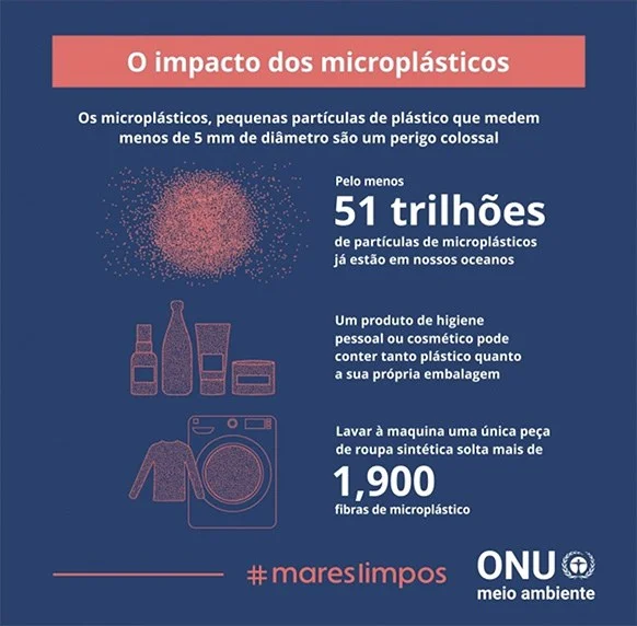 Infográfico mostra impacto dos microplásticos
