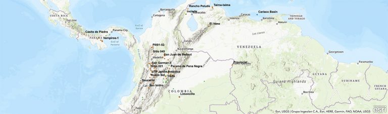 Mapa da Colombia mostra local da descoberta da arte rupestre na Amazônia