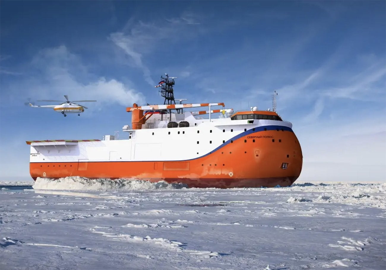 Imagem do novo navio russo Polo Norte