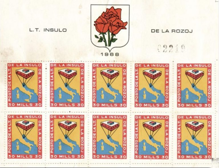 Imagem de selos da Ilha das Rosas