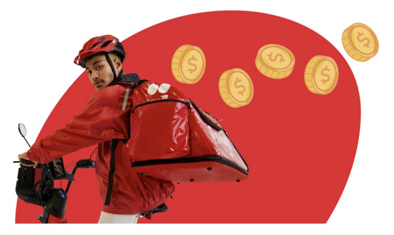 Imagem de entrega iFood com bicicleta