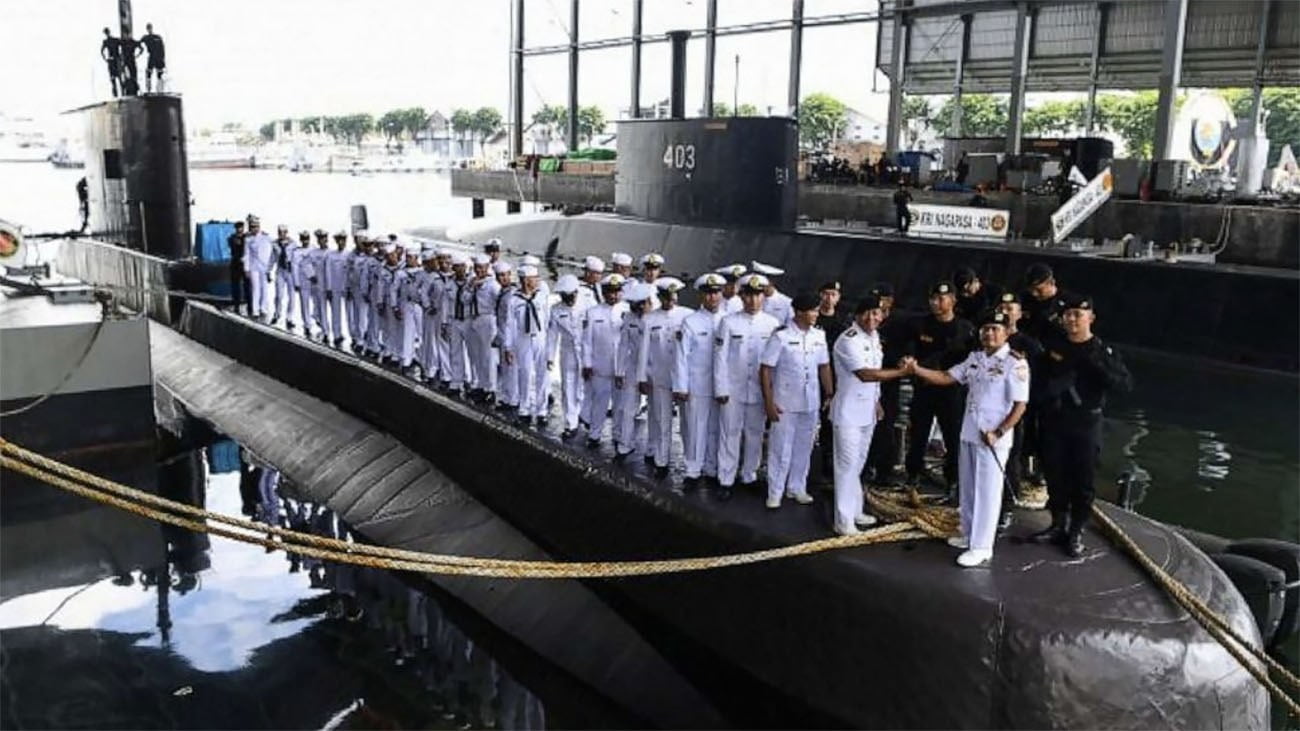 Imagem de submarino da Indonésia desaparecido