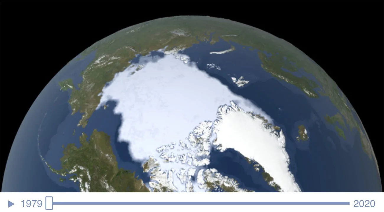 Gráfico da NASA mostra o gelo do Ártico em 1979