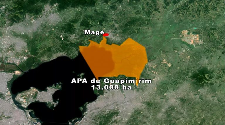 Mapa com localização da APA de Guapimirim