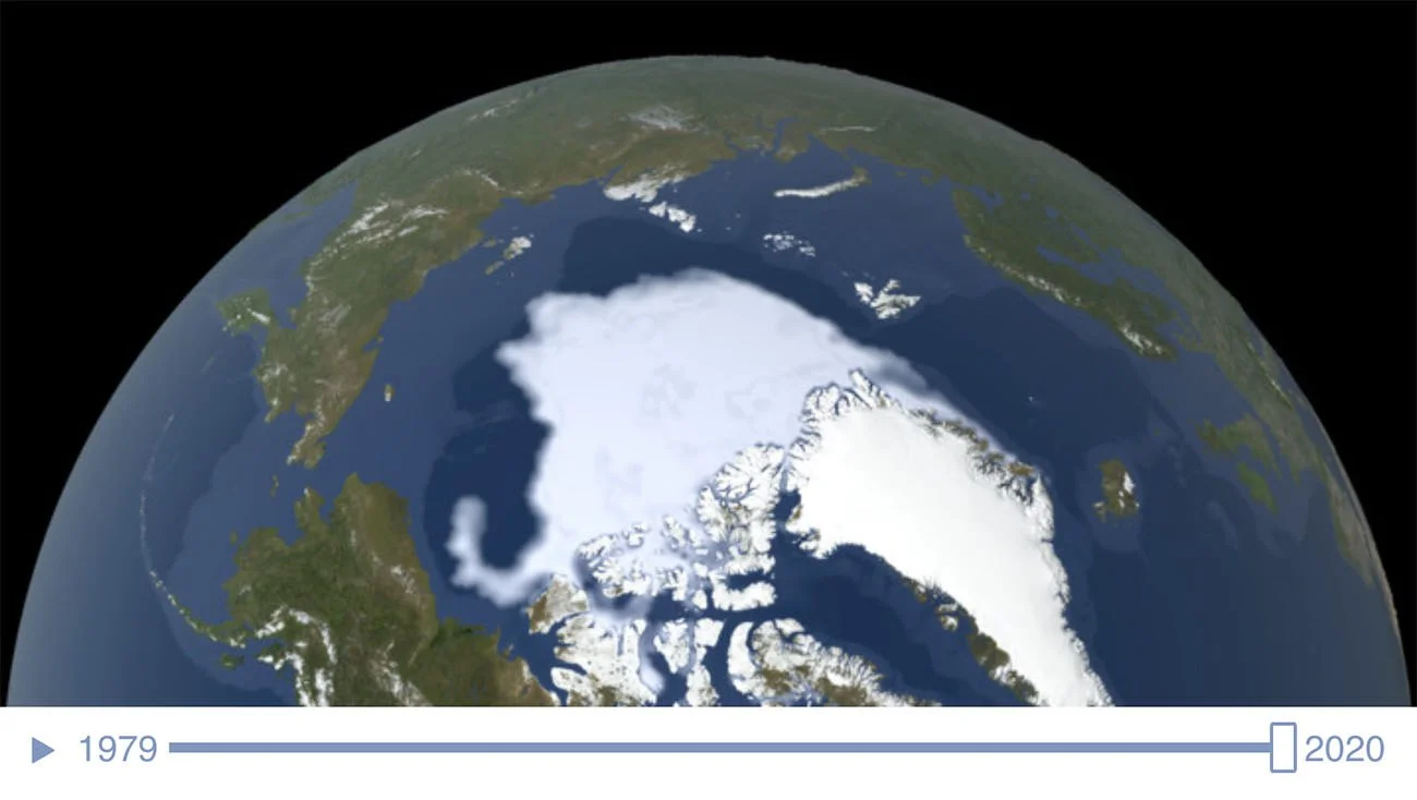 Imagem da calota polar do Ártico em 2020