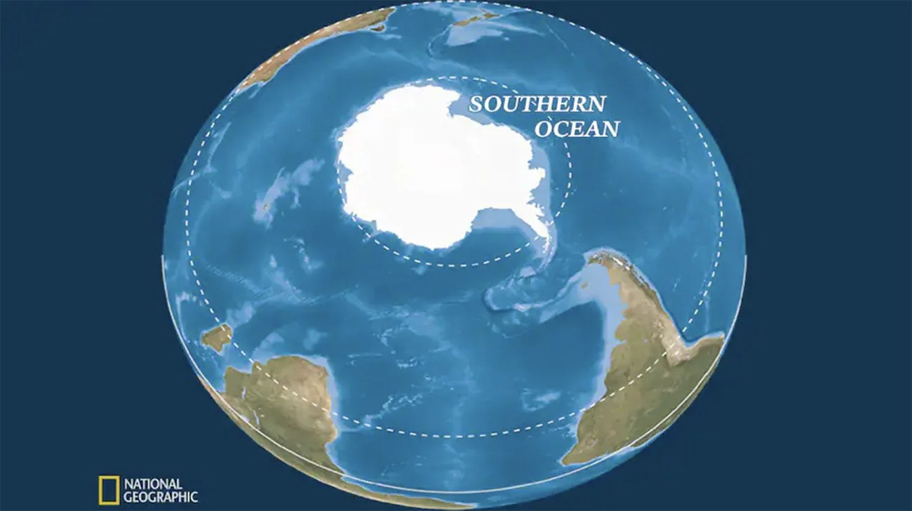 Ilustração mostra oceano Antártico