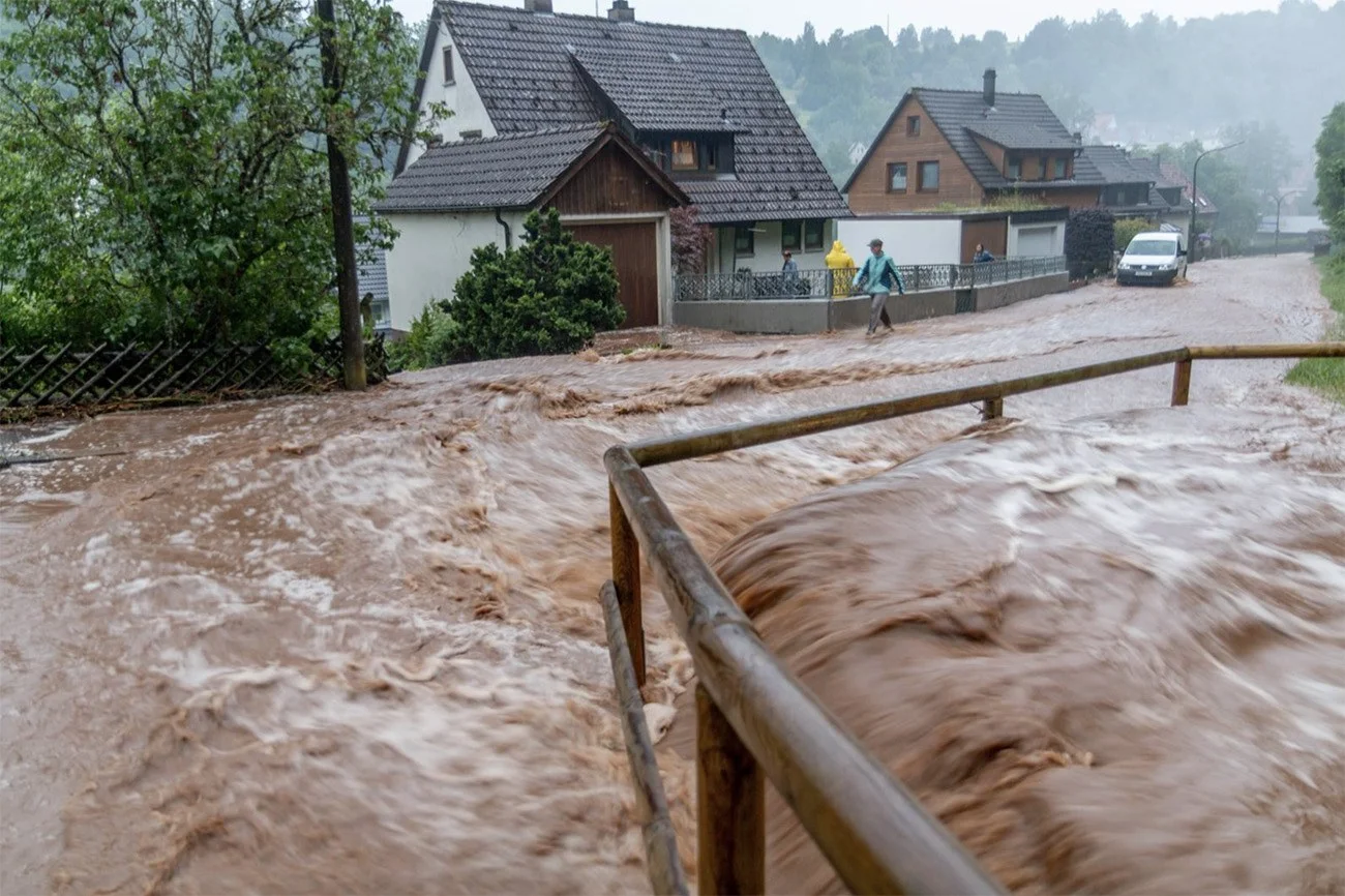Imagem de enchente na Alemanha