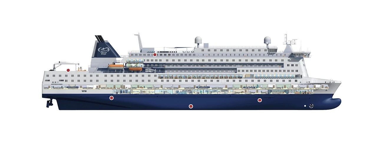 Ilustração do maior navio-hospital do mundo