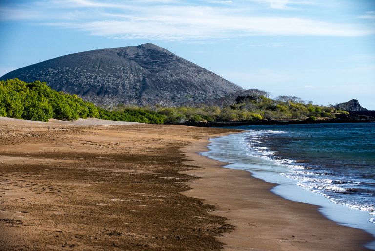 Areia da praia de Galápagos