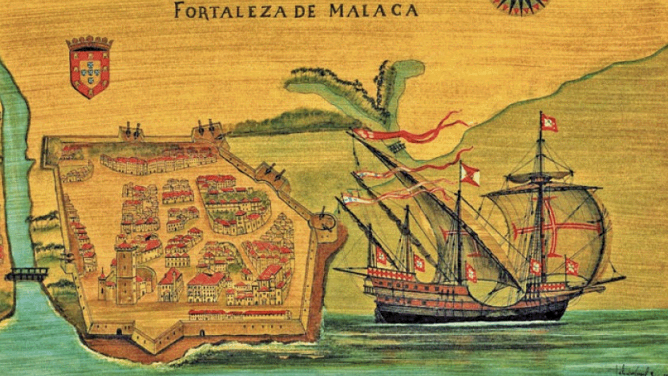 desenho da fortaleza de Malaca