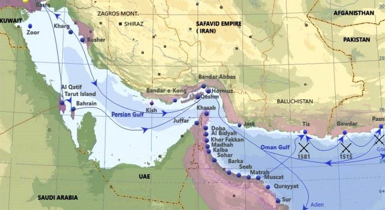 mapa do Golfo pérsico