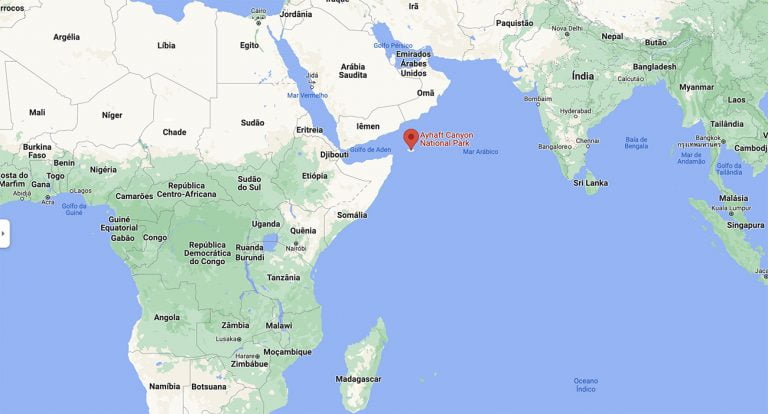 mapa mostra localização do arquipélago de Socotra