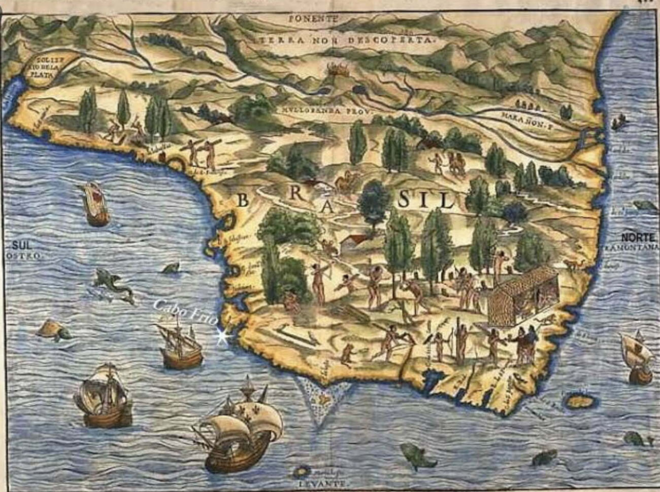 mapa do Brasil do século 16