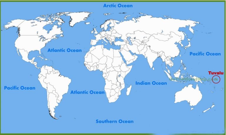 mapa mudi mostra localização de Tuvalu