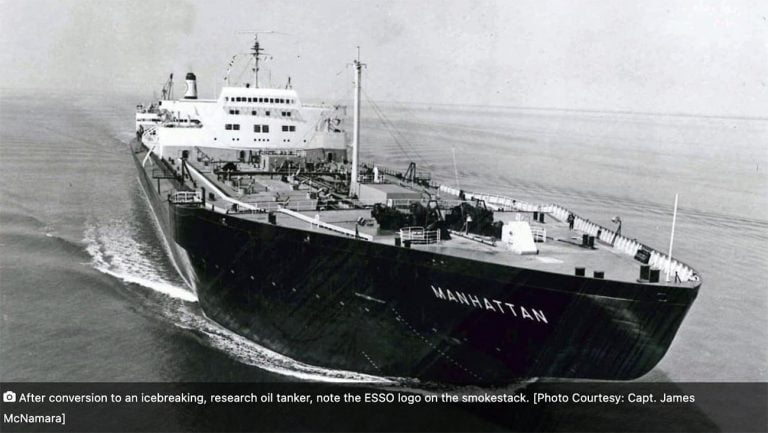 Imagem do petroleiro SS Manhattan