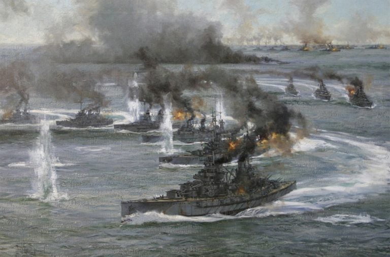 pintura da batalha da Jutlândia 
