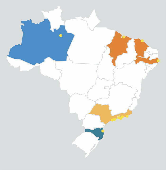 Estados brasileiros que fazem parte do programa LIXO FORA D’ÁGUA
