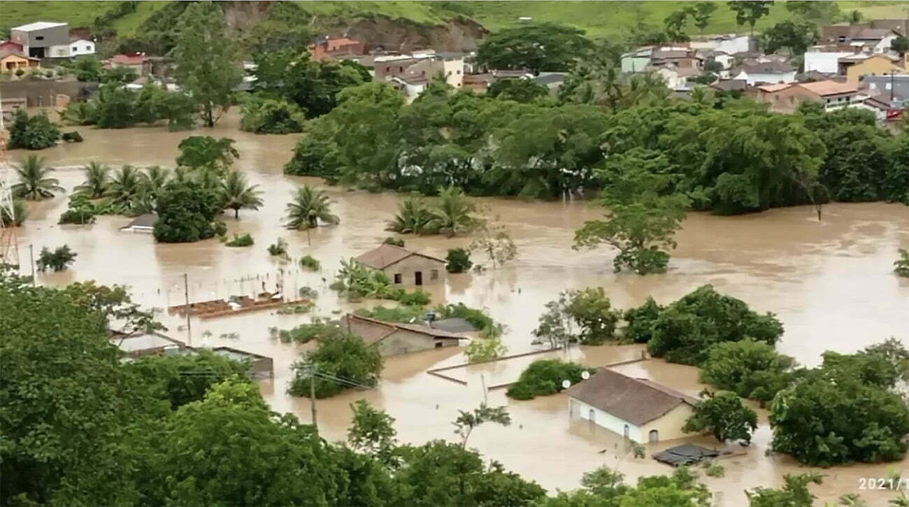 Imagem do sul da Bahia e enchentes