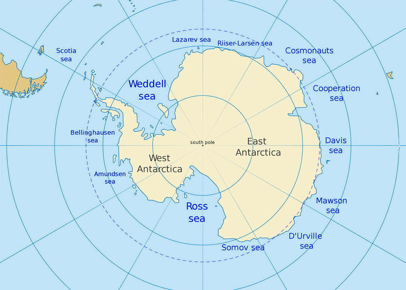 mapa do Mar de Weddel